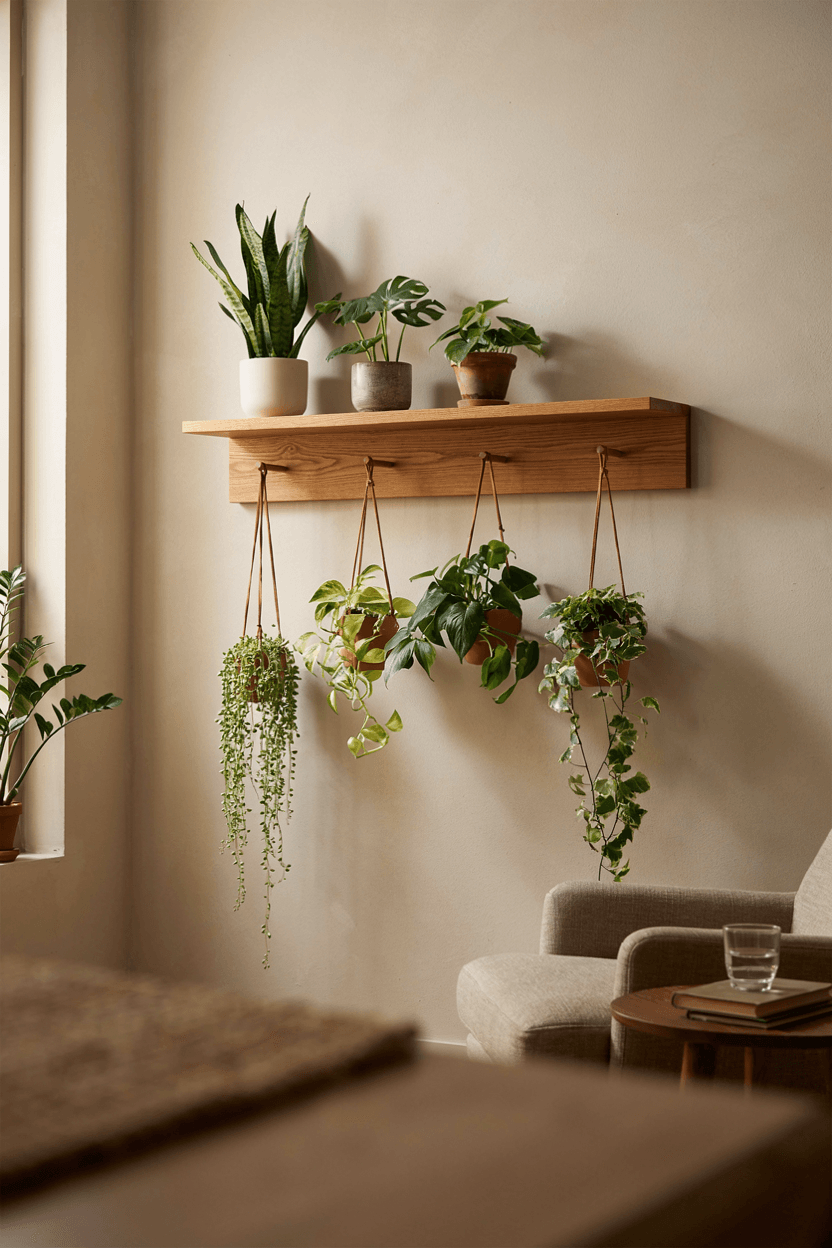 Hanging Wall Planter Shelf – home decor idea