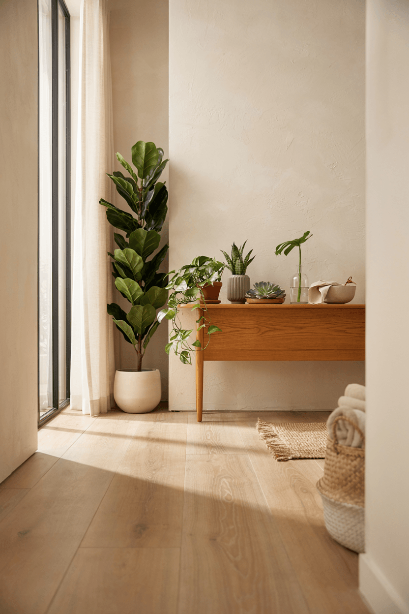 Entryway Table with Plants – home decor idea