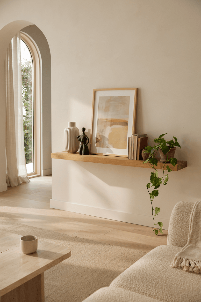 Shelf with Artwork and Objects – home decor idea