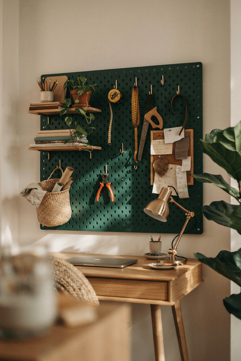 Pegboard Organization Wall – home decor idea