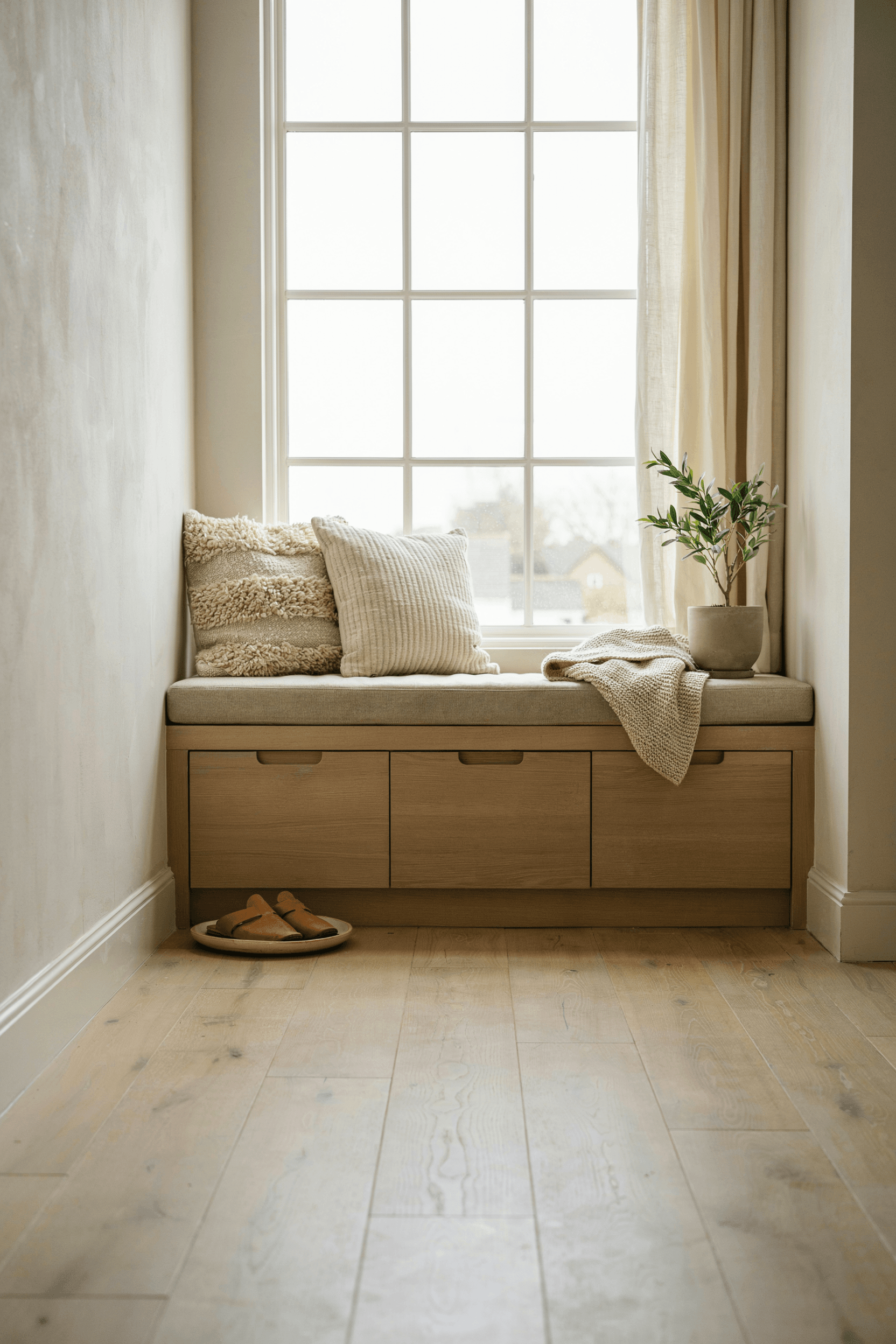Foyer with Built-In Window Seat – home decor idea