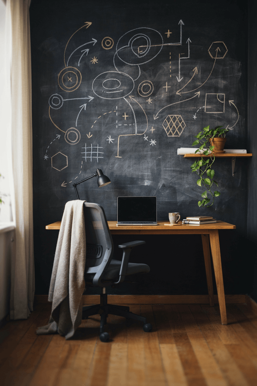 Chalkboard or Whiteboard Wall – home decor idea