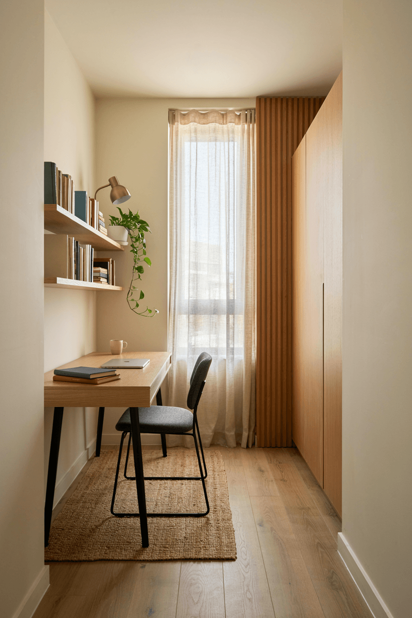 Modern Office with Wooden Accents – home decor idea