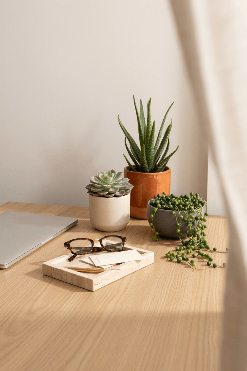 Desk with Succulents – home decor idea