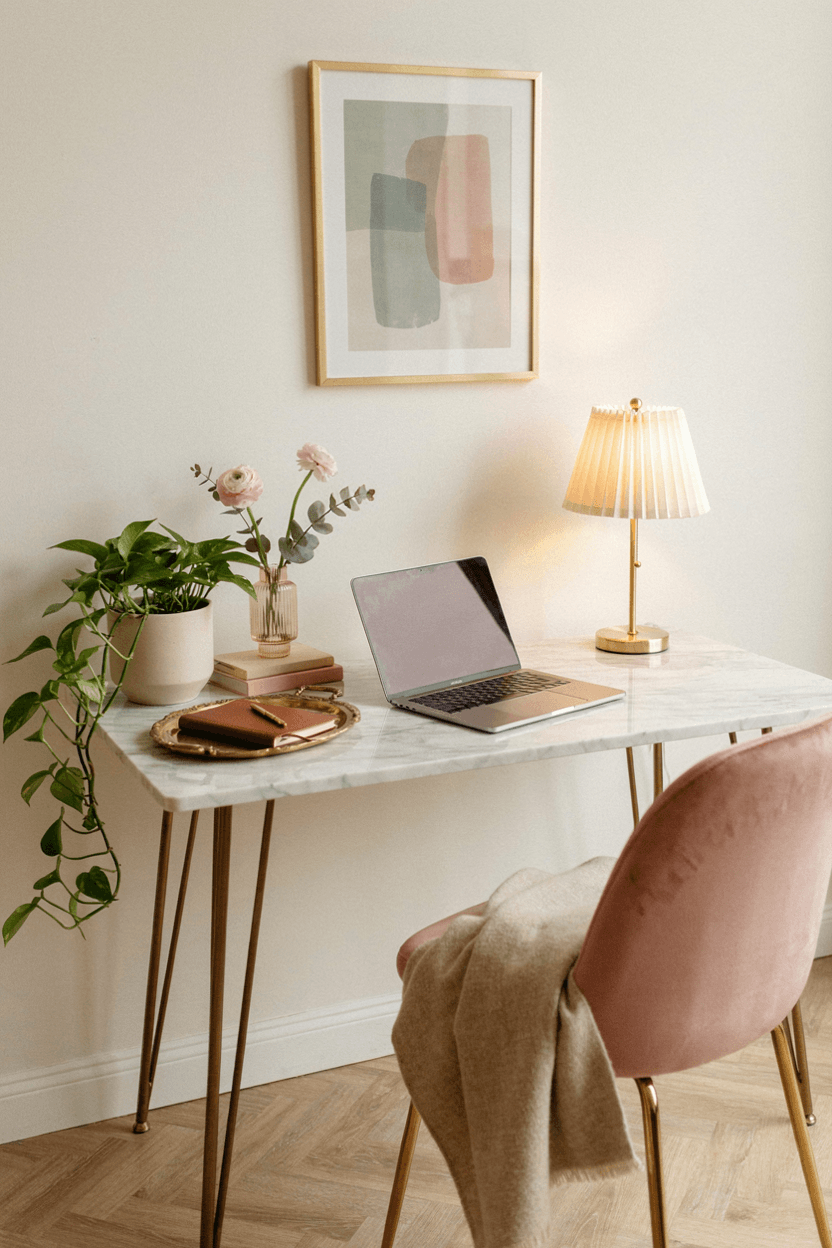 Feminine Desk Setup – home decor idea