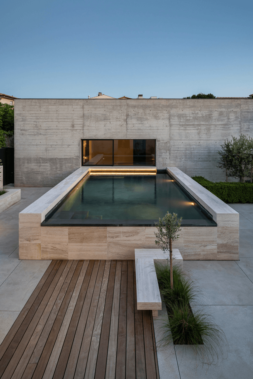 Raised Edge Rectangle Pool Design – home decor idea