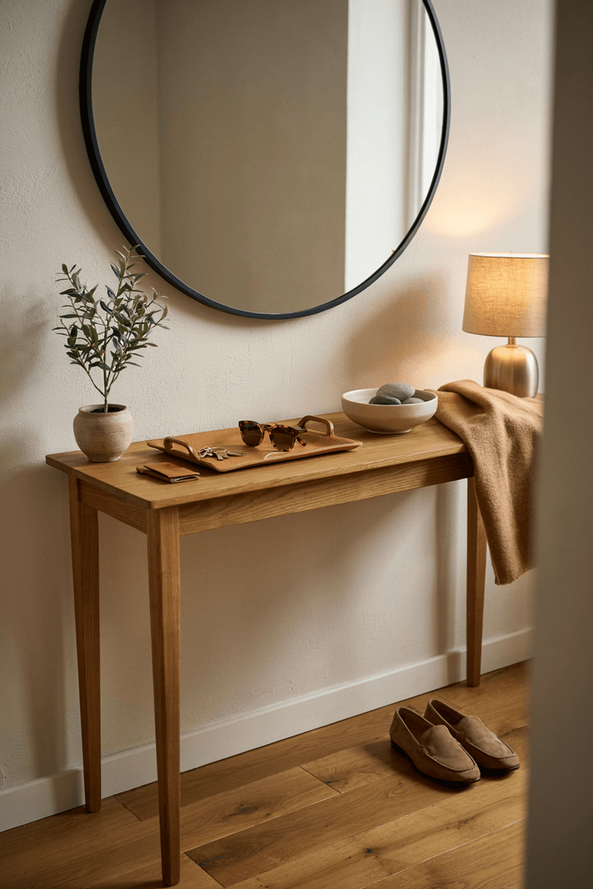 Entryway Table with Tray and Organizer – home decor idea