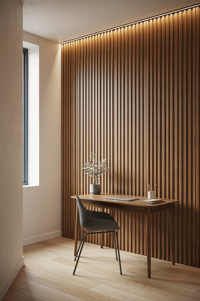 Office with Feature Wall – home decor idea