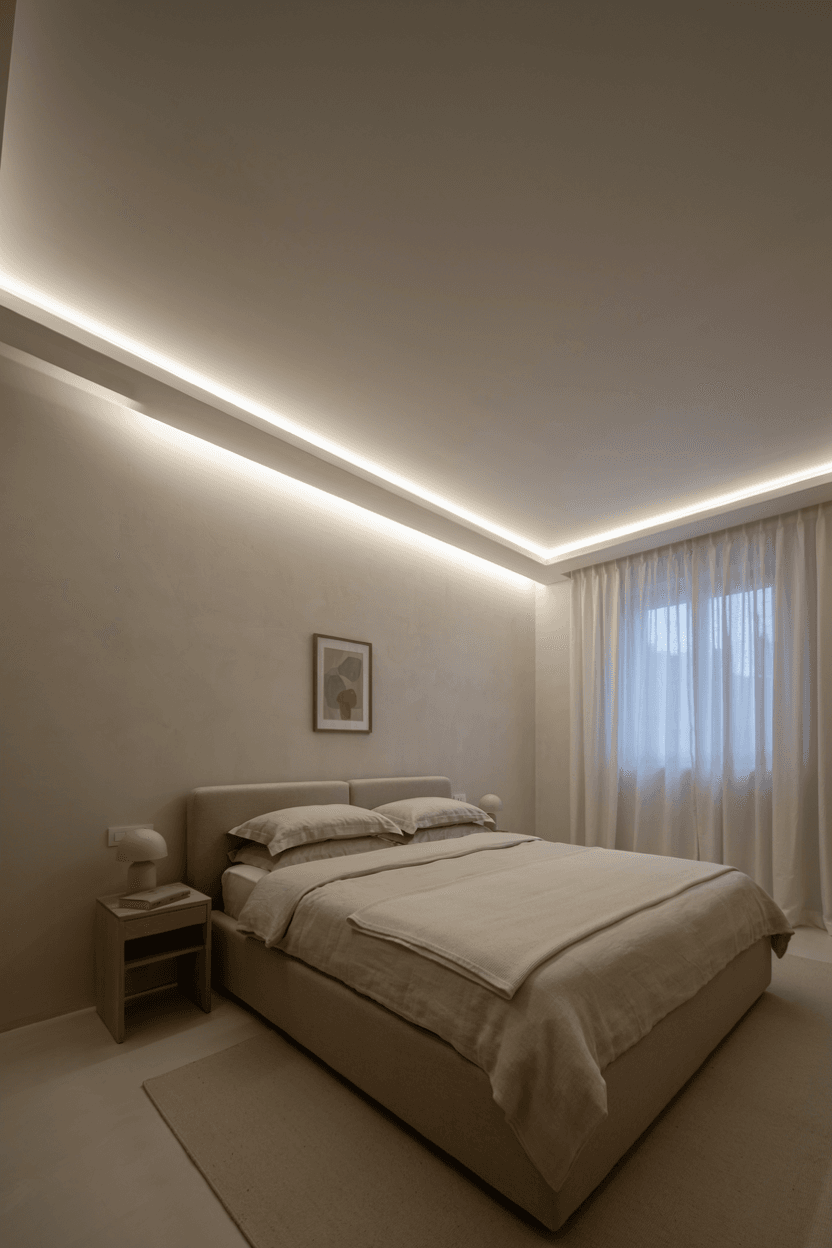 False Ceiling with LED Cove Lighting – home decor idea