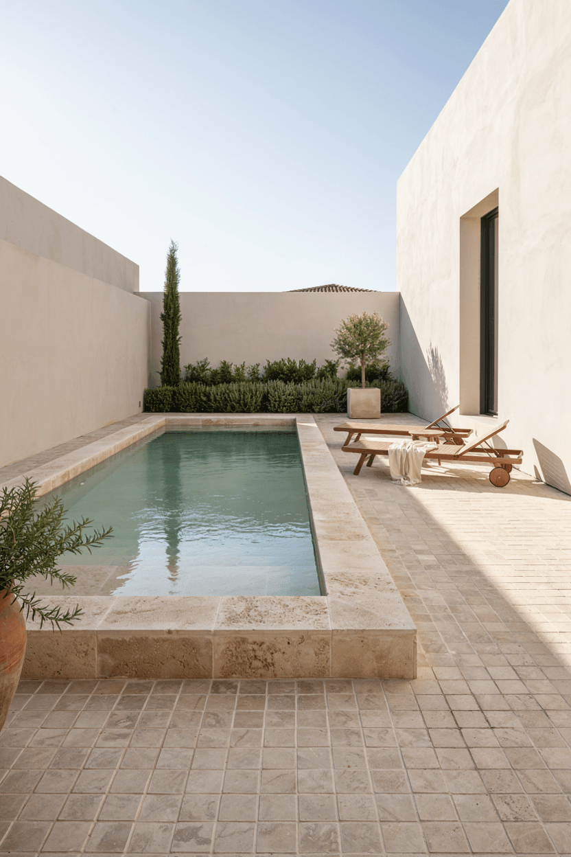 Natural Stone Rectangle Pool Design – home decor idea