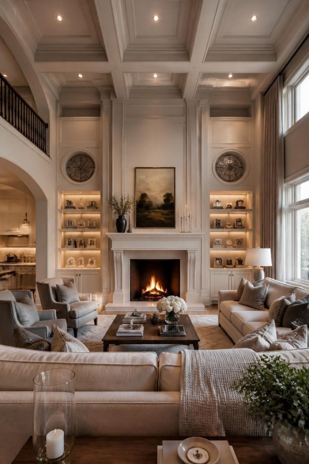 Fireplace Wall with Ceiling Detail – home decor idea