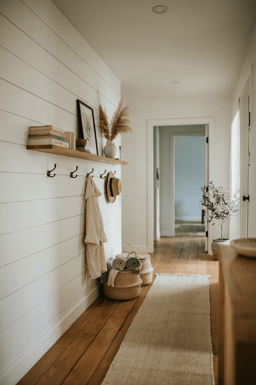 Hallway with Shiplap Wall – home decor idea