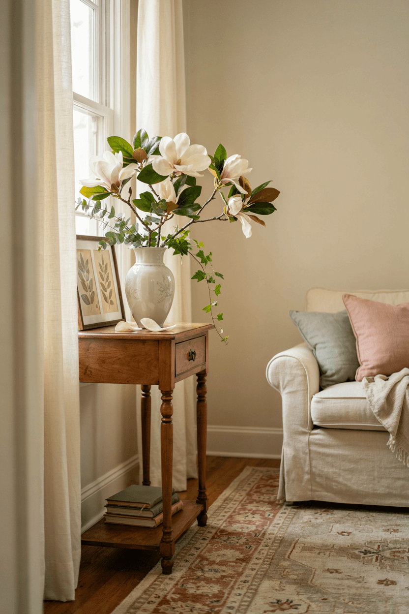 Magnolia and Greenery Arrangements – home decor idea