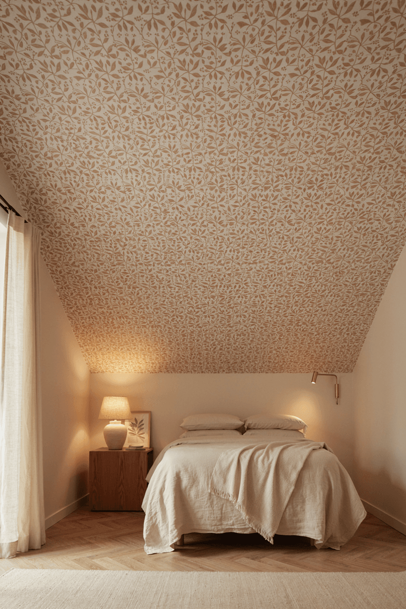 Ceiling with Wallpaper – home decor idea