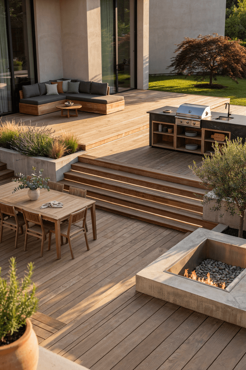 Multi-Level Entertainment Deck Design – home decor idea