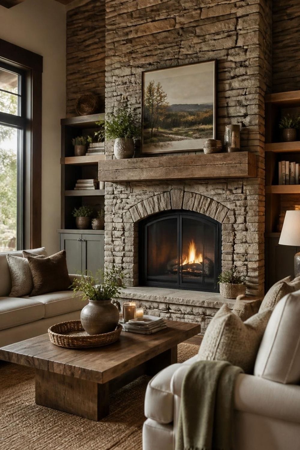Stone Fireplace Wall – home decor idea