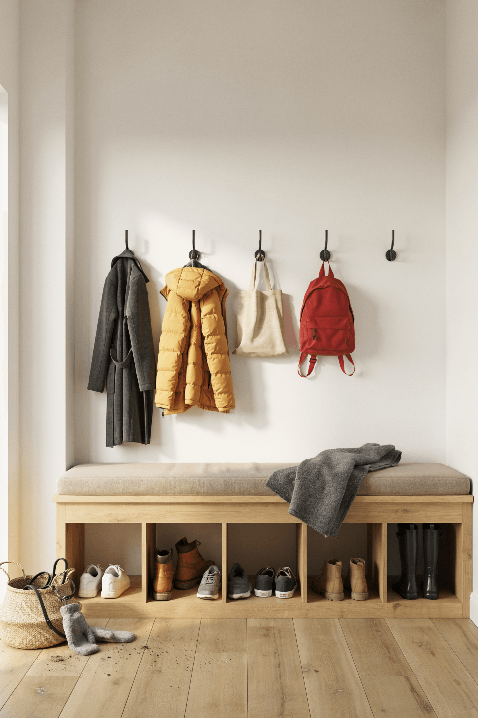 Mudroom Bench with Shoe Storage – home decor idea