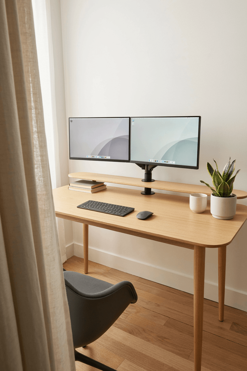 Dual Monitor Desk Setup – home decor idea