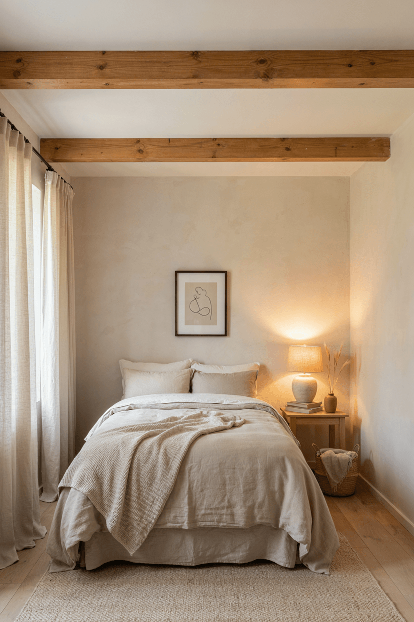 Wooden Beam Bedroom Ceiling – home decor idea