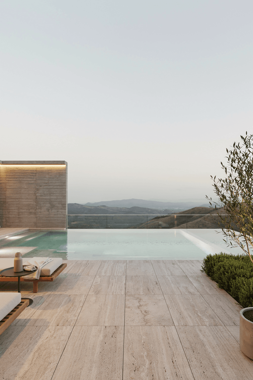 Infinity Edge Rectangle Pool Design – home decor idea