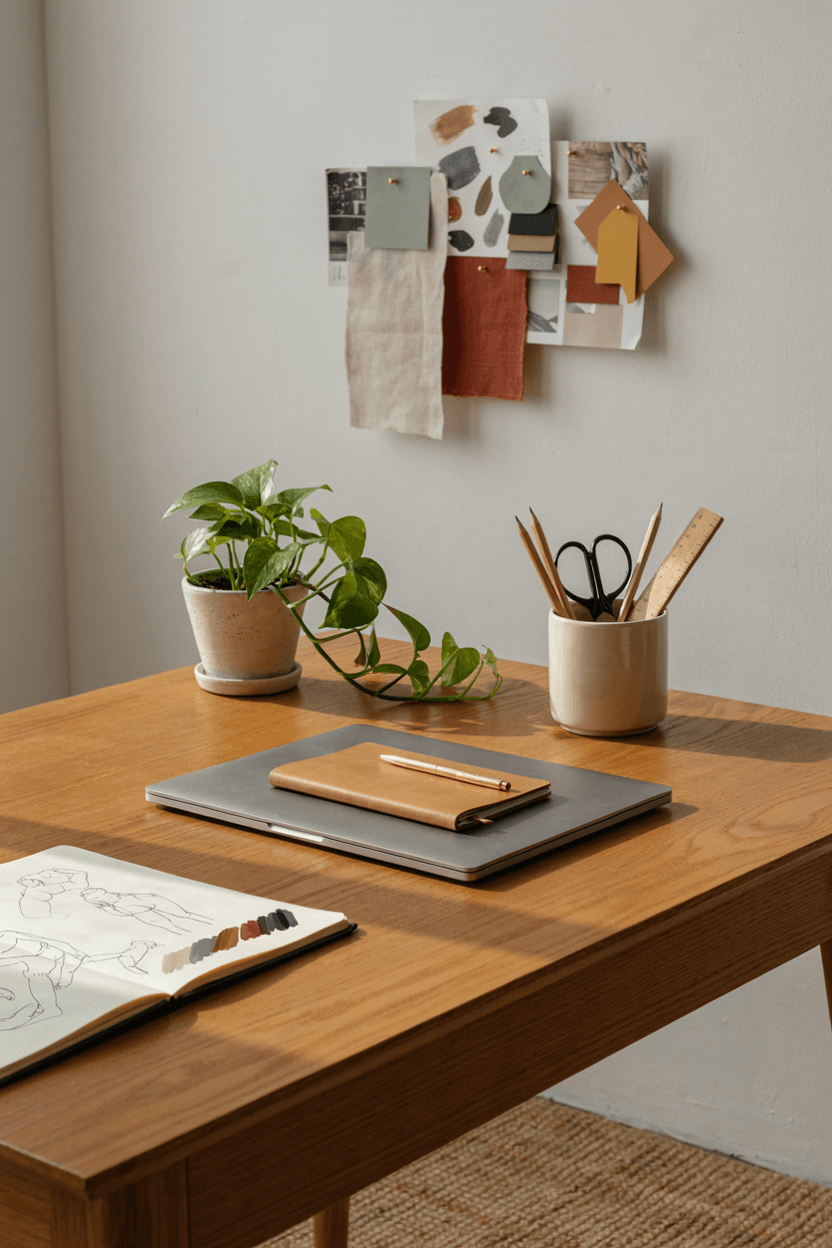 Desk with Mood Board – home decor idea