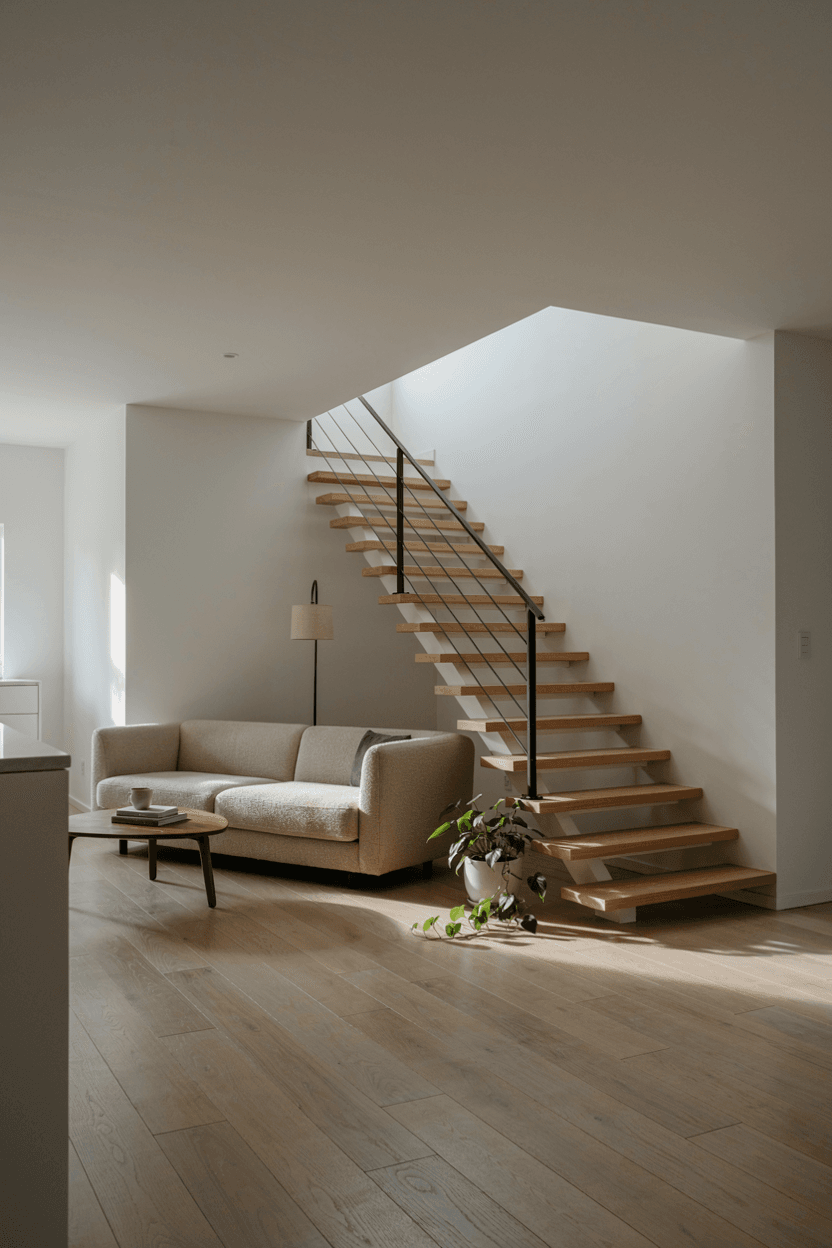 Staircase with Open Risers – home decor idea