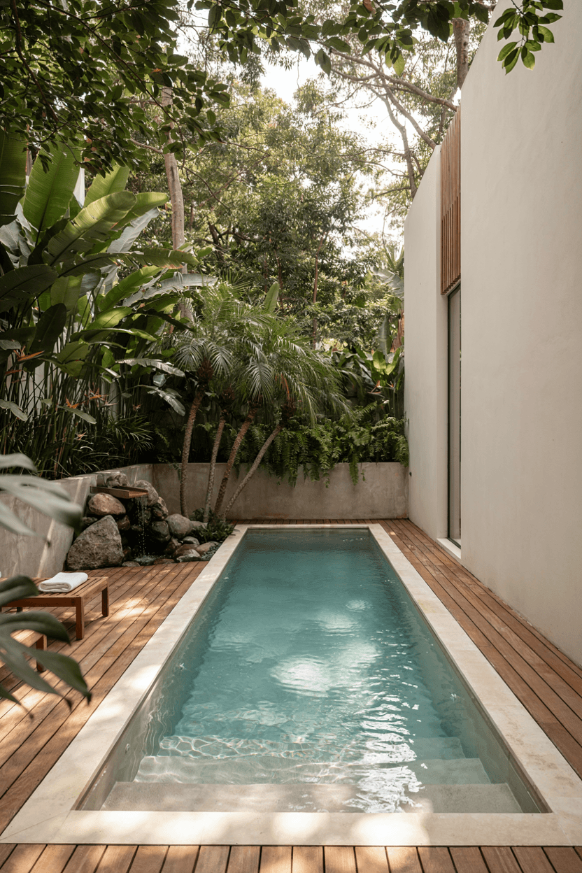 Tropical Lagoon Rectangle Pool Design – home decor idea