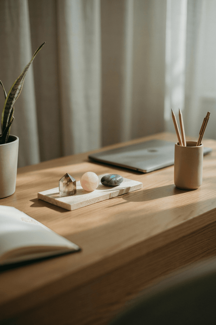 Desk with Crystal Display – home decor idea