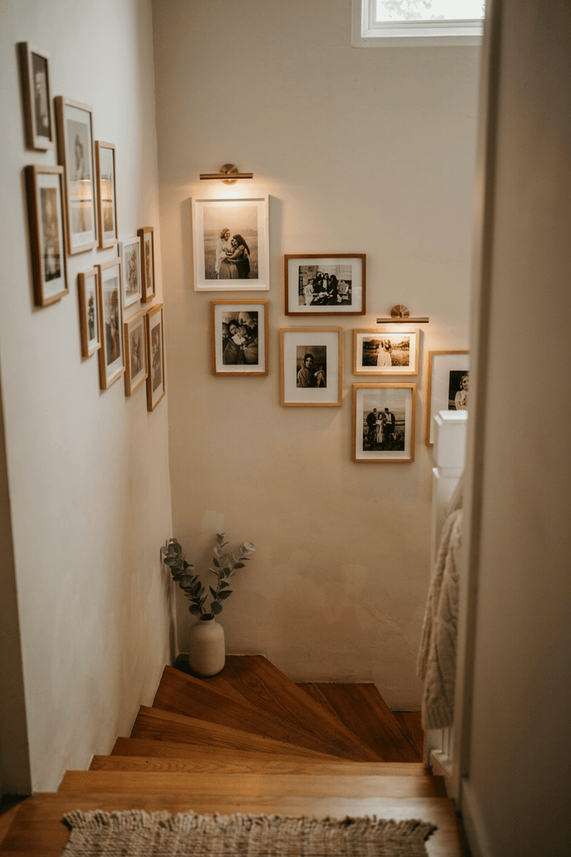 Staircase Wall with Family Photos – home decor idea