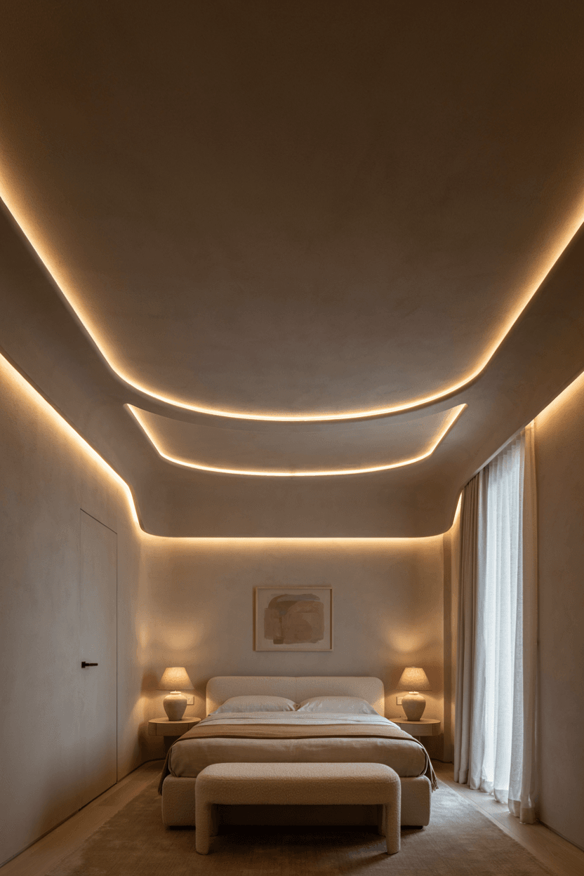 Curved Bedroom Ceiling – home decor idea