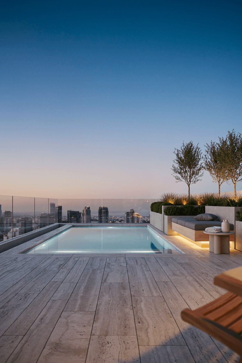 Rooftop Rectangle Pool Design – home decor idea