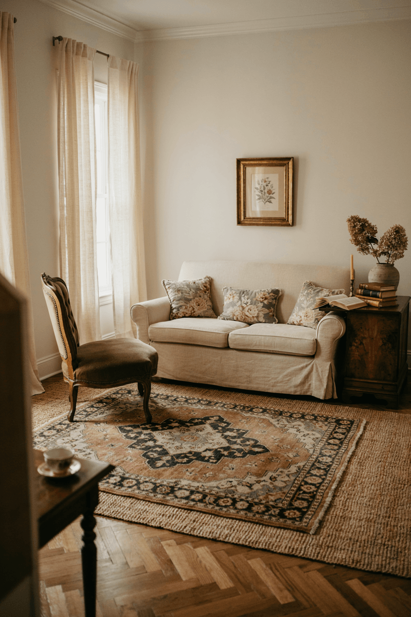 Vintage Rug Layering – home decor idea