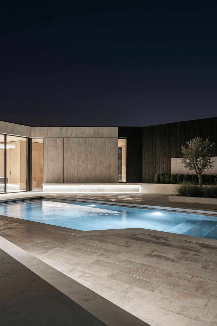 LED Glow Rectangle Pool Design – home decor idea