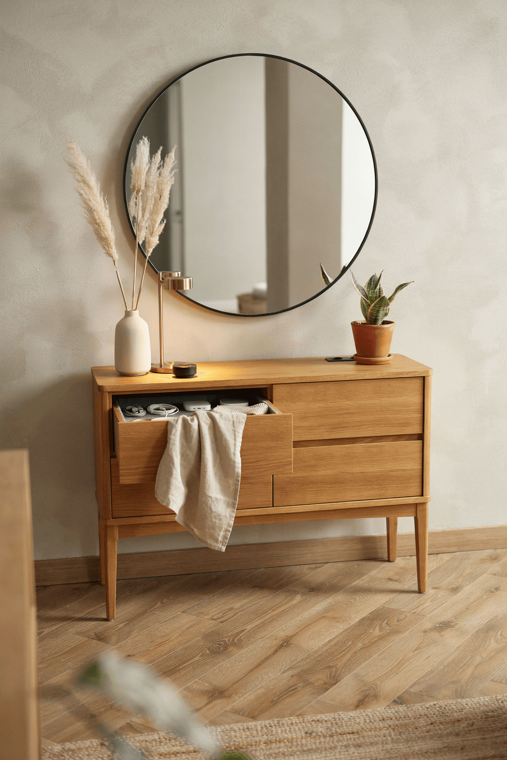 Foyer with Hidden Charging Station – home decor idea