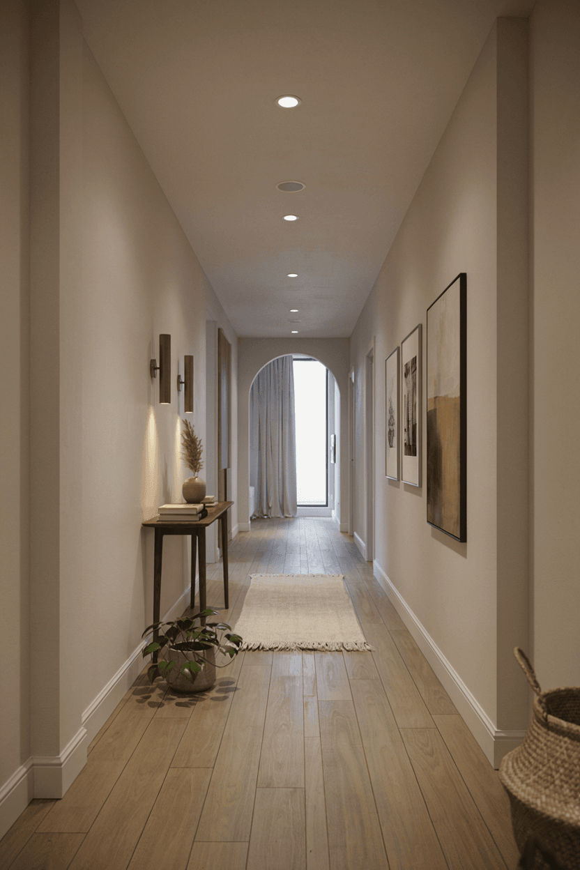 Hallway with Layered Lighting – home decor idea