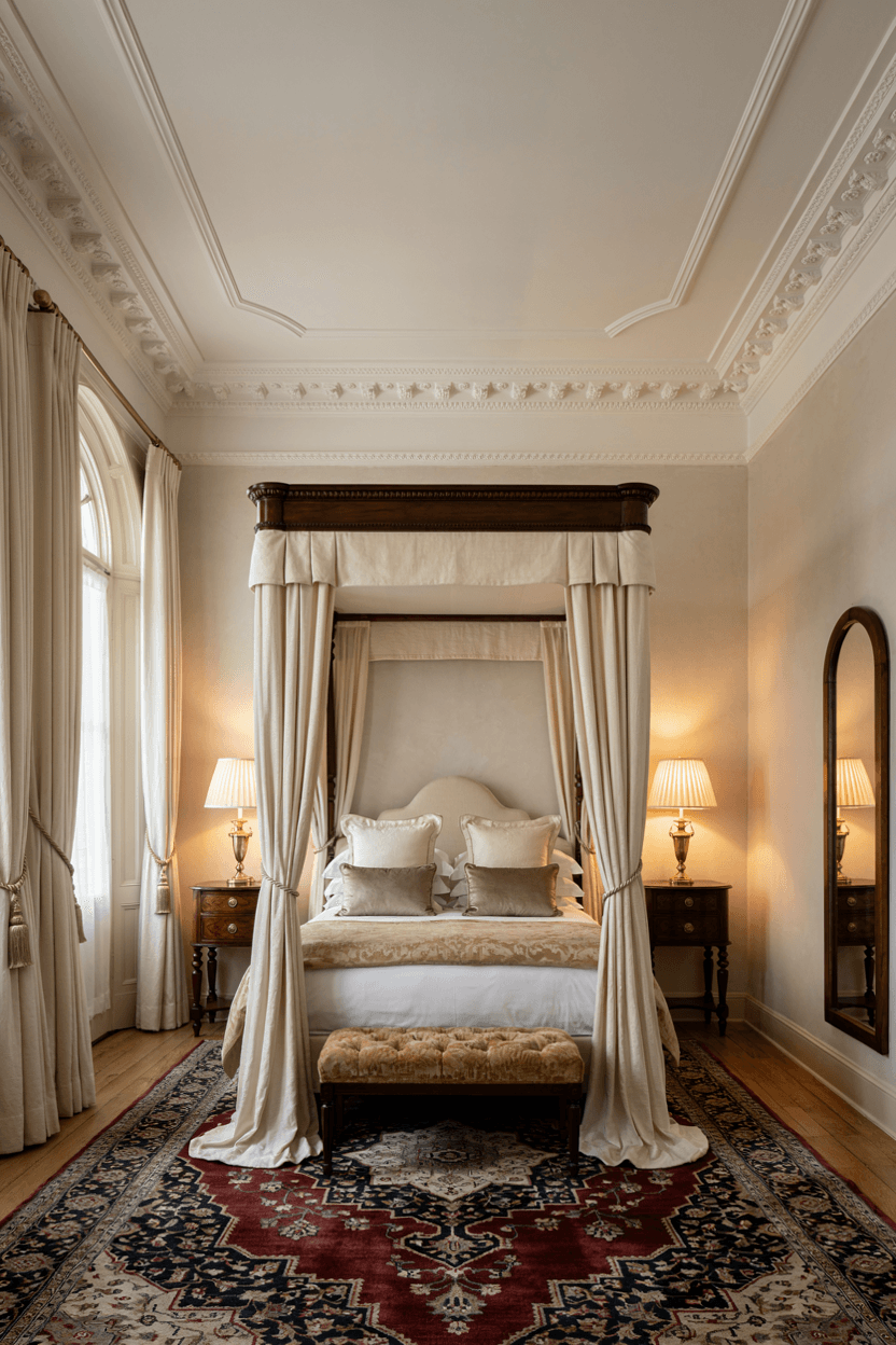 Traditional Bedroom with Canopy Bed – home decor idea