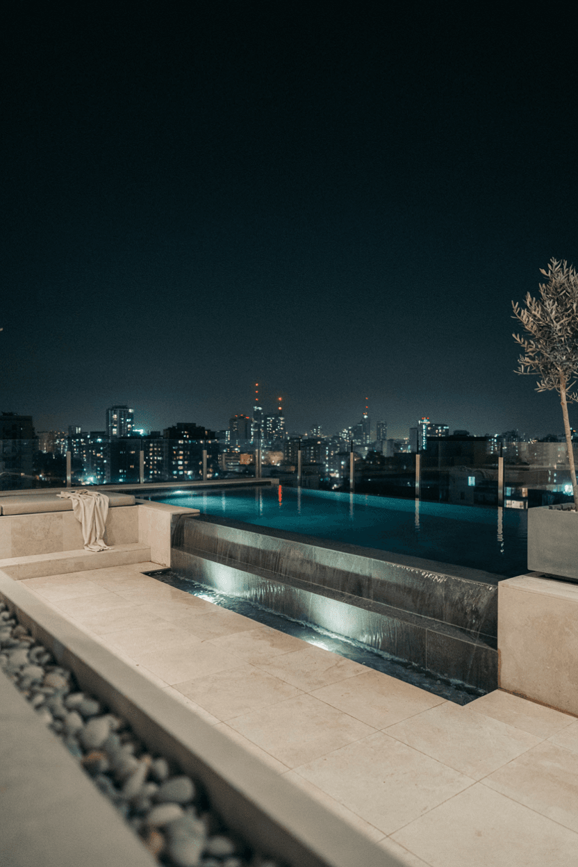 Infinity Glass Edge Rectangle Pool Design – home decor idea