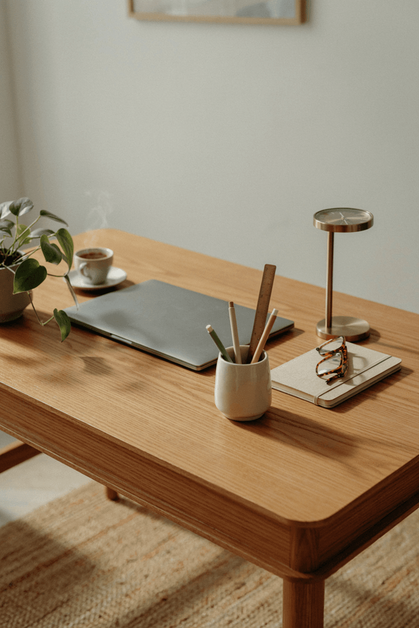 Desk with Clock Display – home decor idea