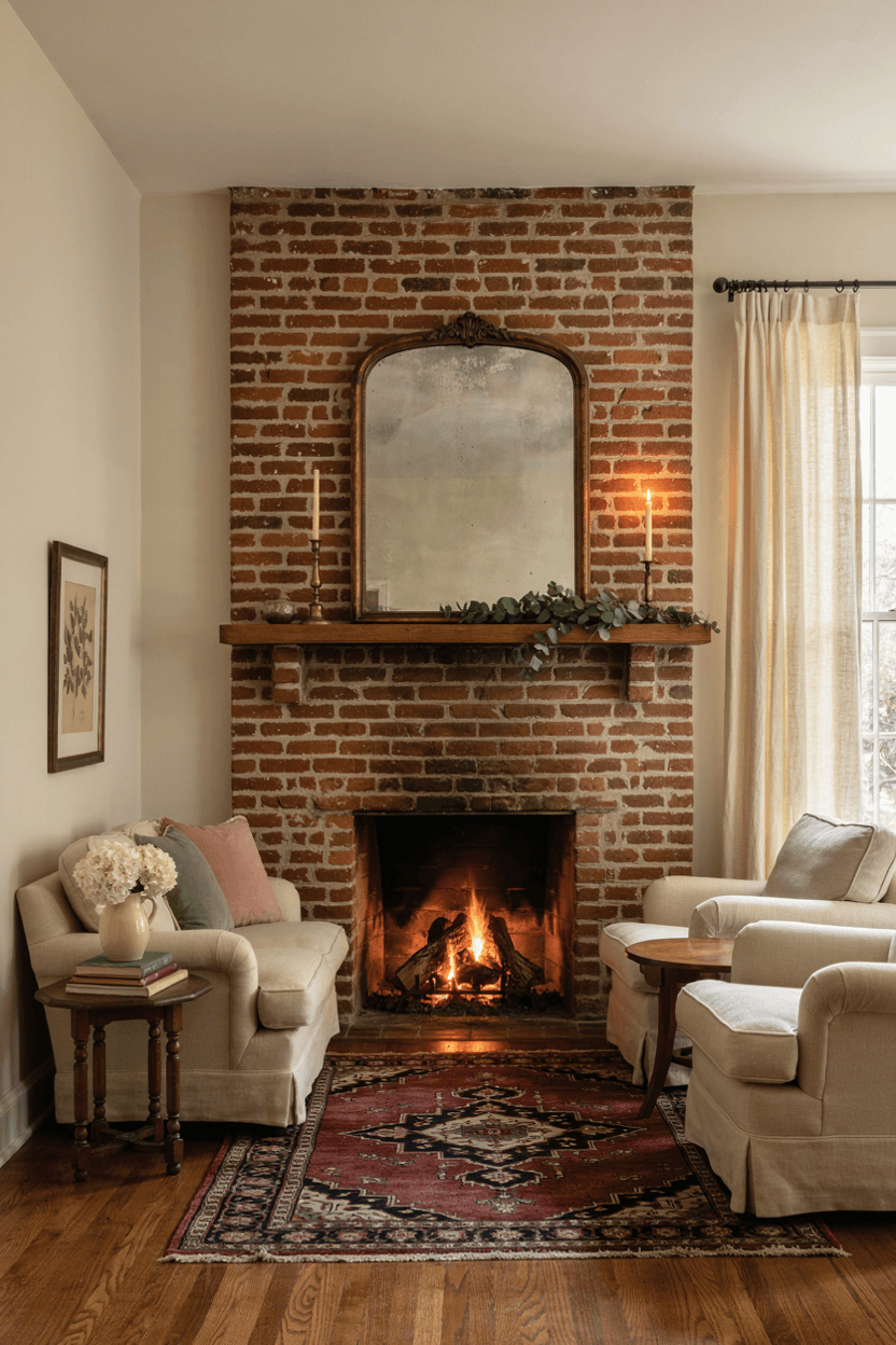 Brick Fireplace Focal Point – home decor idea