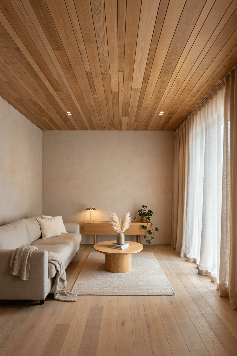 Ceiling with Wooden Panels – home decor idea