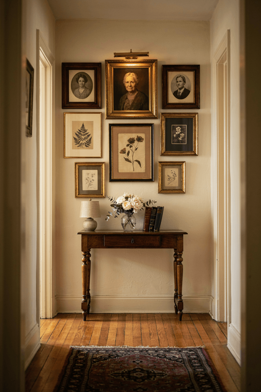 Gallery Wall with Family Portraits – home decor idea