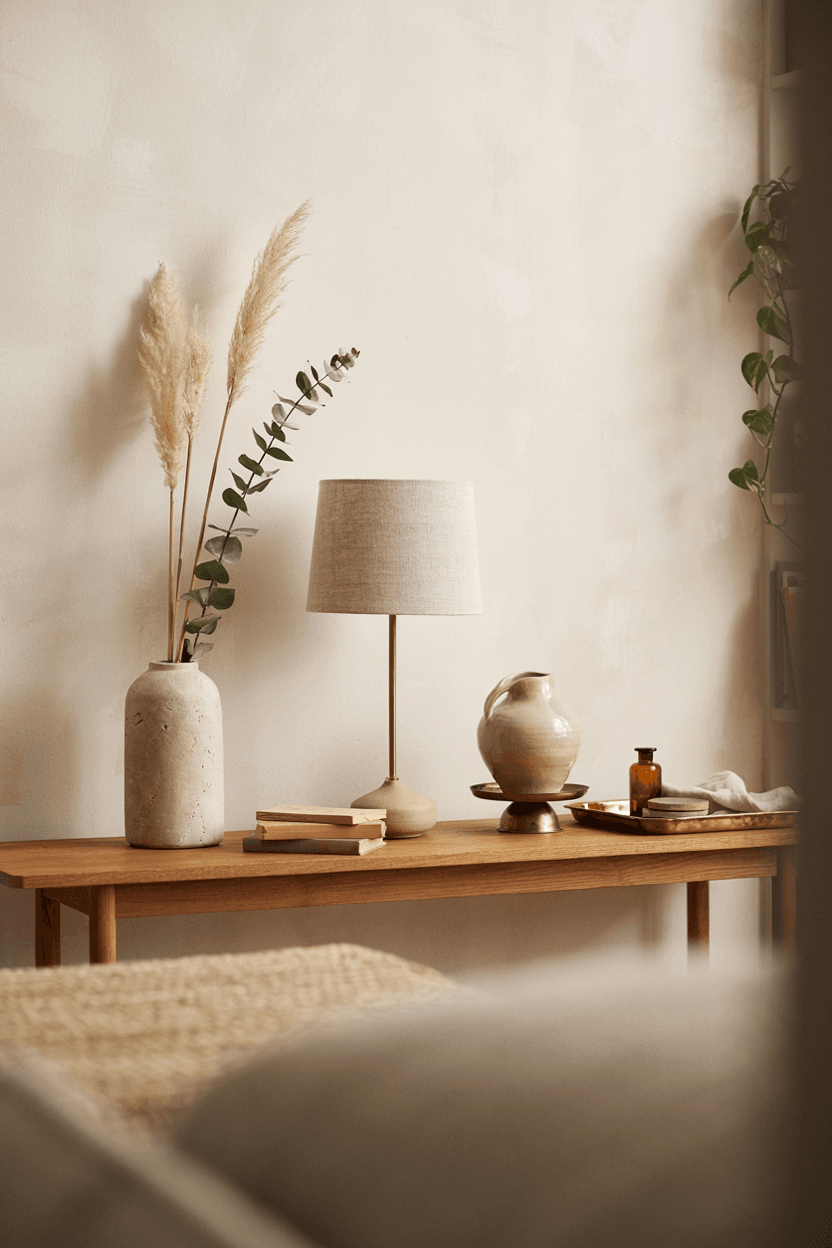 Multi-Level Console Arrangement – home decor idea