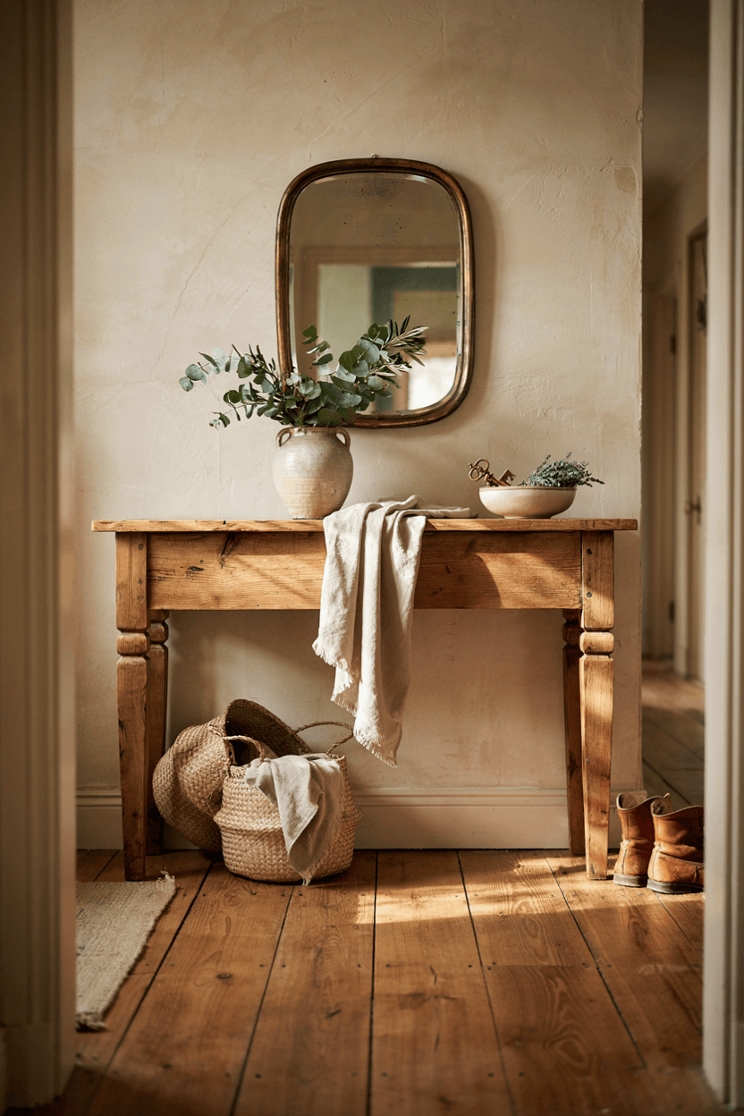 Rustic Wood Entryway Table – home decor idea