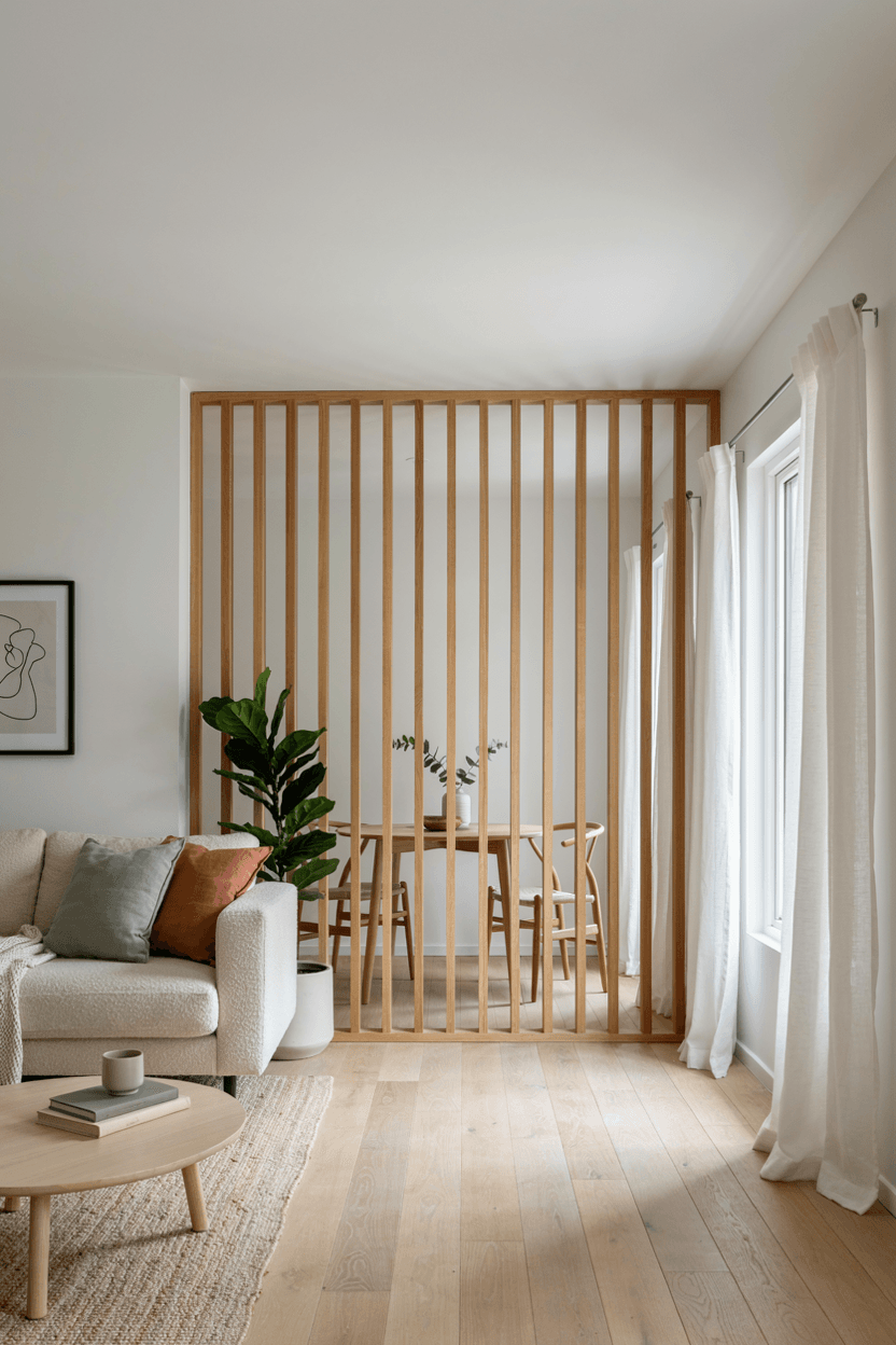 Wooden Slat Room Divider – home decor idea
