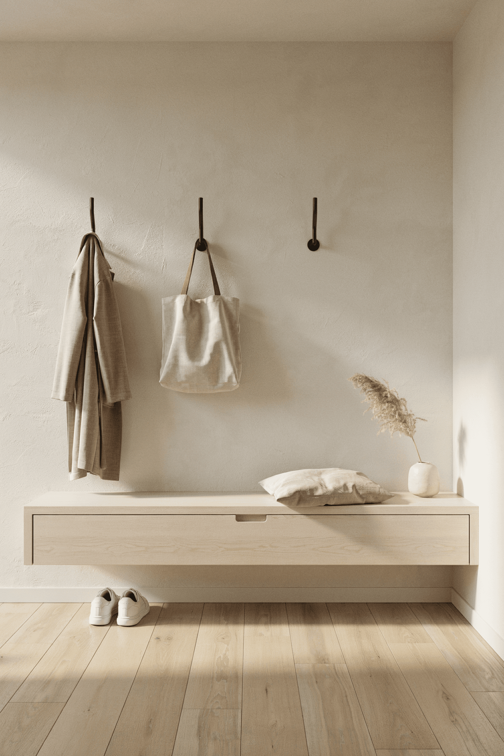 Modern Minimalist Mudroom Bench – home decor idea