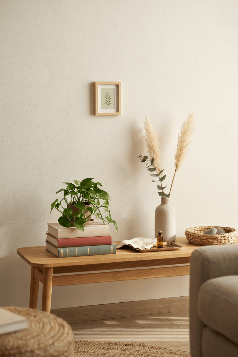Books and Greenery Display – home decor idea