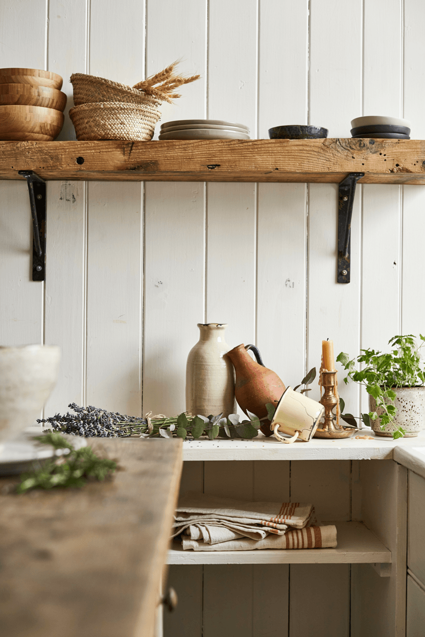 Rustic Wooden Shelf Decor – home decor idea