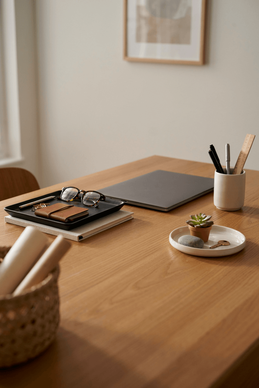 Organized Desk with Trays – home decor idea