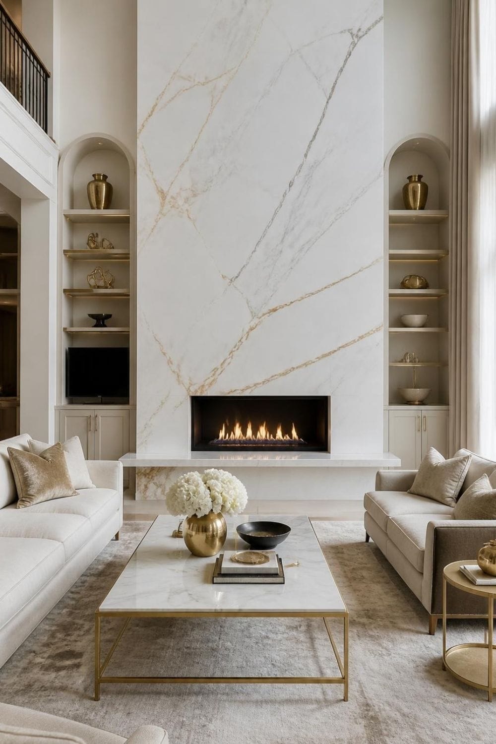 Marble Fireplace Wall – home decor idea