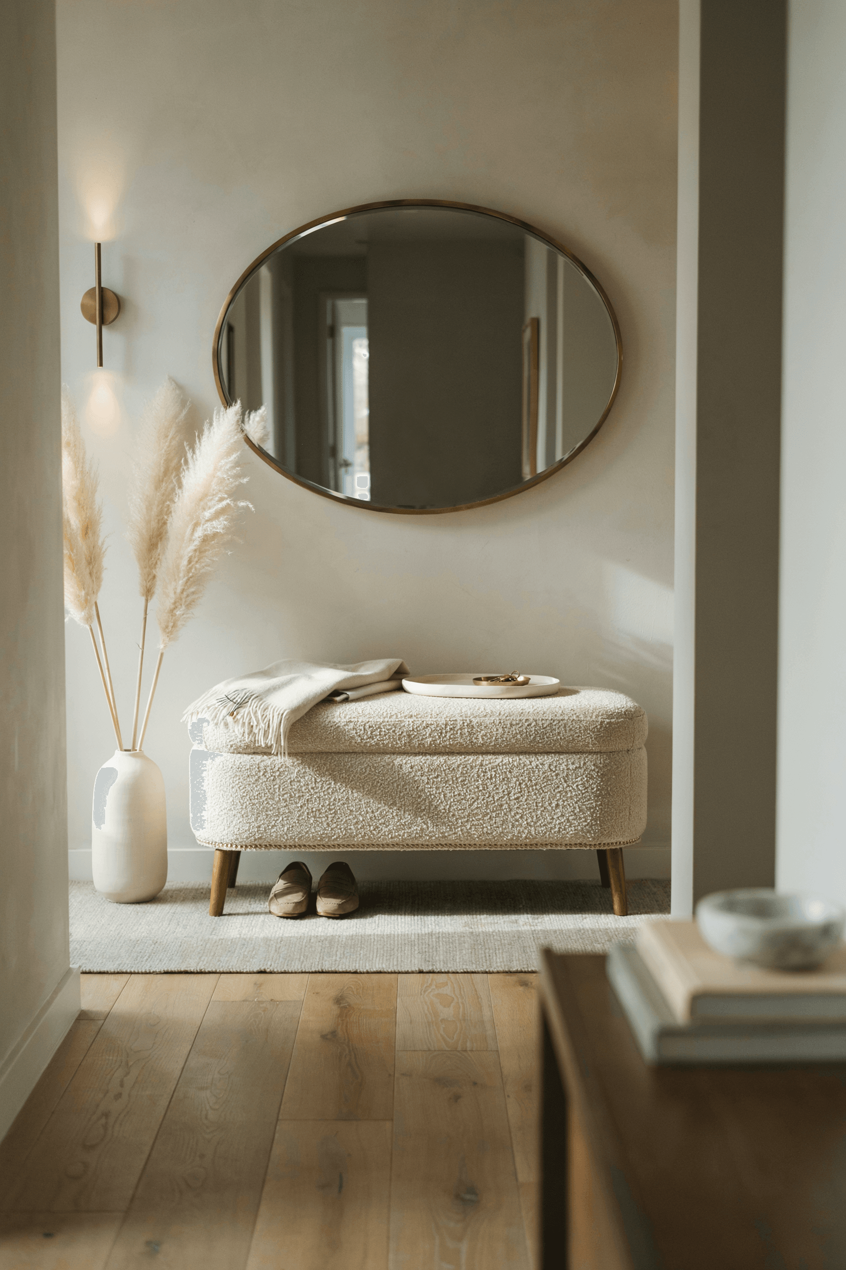 Upholstered Entryway Bench – home decor idea